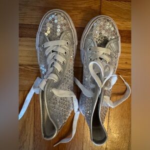 Sparkly silver sneakers